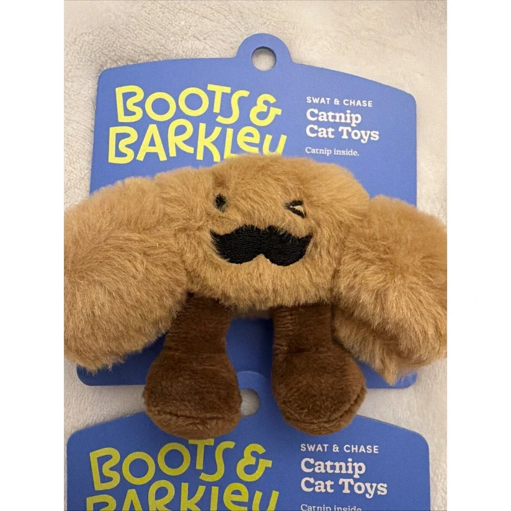 Boot and Barkley Catnip Cat Toys for Indoor Cats 2pack Mustache Wink Man